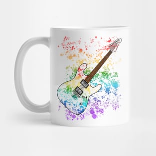 Electric Guitar Rainbow Colours Guitarist Musician Mug